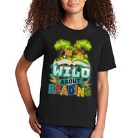 Funny Wild About Reading Book Lover Reading Fan Kids T-Shirt