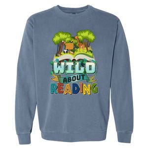 Funny Wild About Reading Book Lover Reading Fan Garment-Dyed Sweatshirt