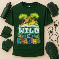 Funny Wild About Reading Book Lover Reading Fan Performance Shirt