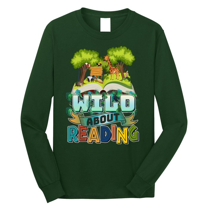 Funny Wild About Reading Book Lover Reading Fan Long Sleeve Shirt