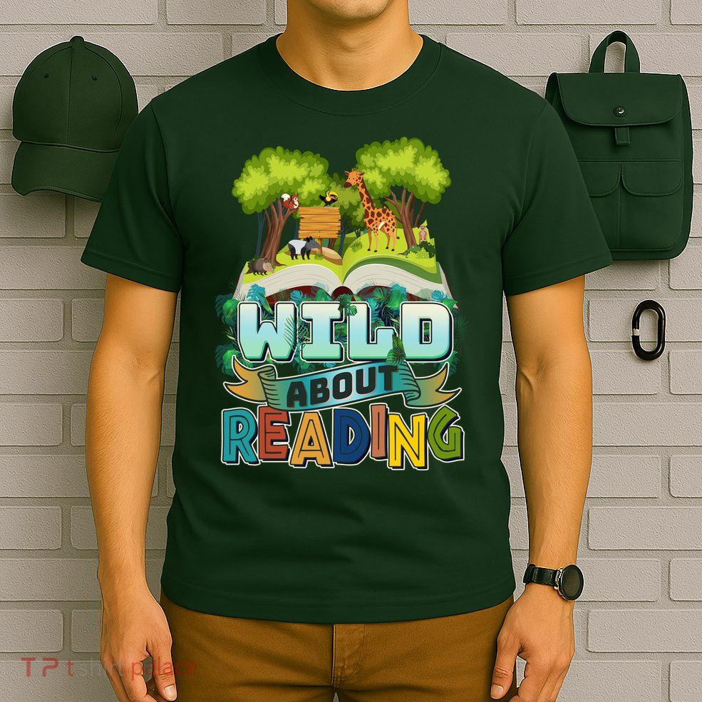 Funny Wild About Reading Book Lover Reading Fan T-Shirt