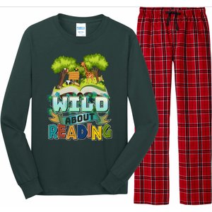 Funny Wild About Reading Book Lover Reading Fan Long Sleeve Pajama Set