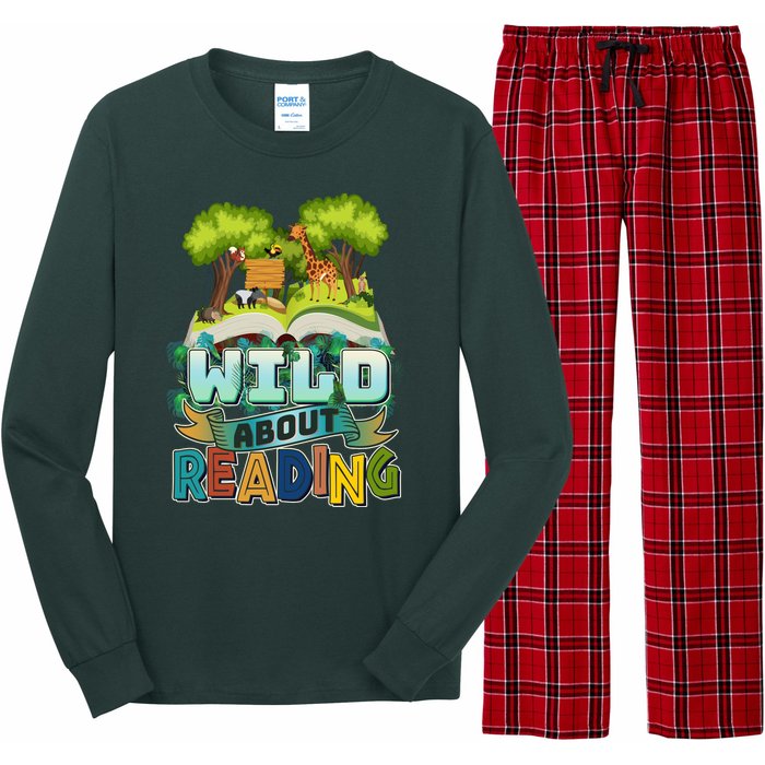 Funny Wild About Reading Book Lover Reading Fan Long Sleeve Pajama Set