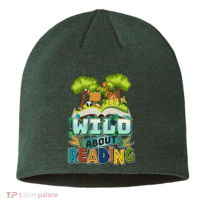 Funny Wild About Reading Book Lover Reading Fan Sustainable Beanie