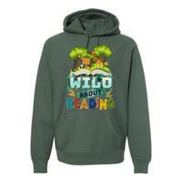 Funny Wild About Reading Book Lover Reading Fan Premium Hoodie