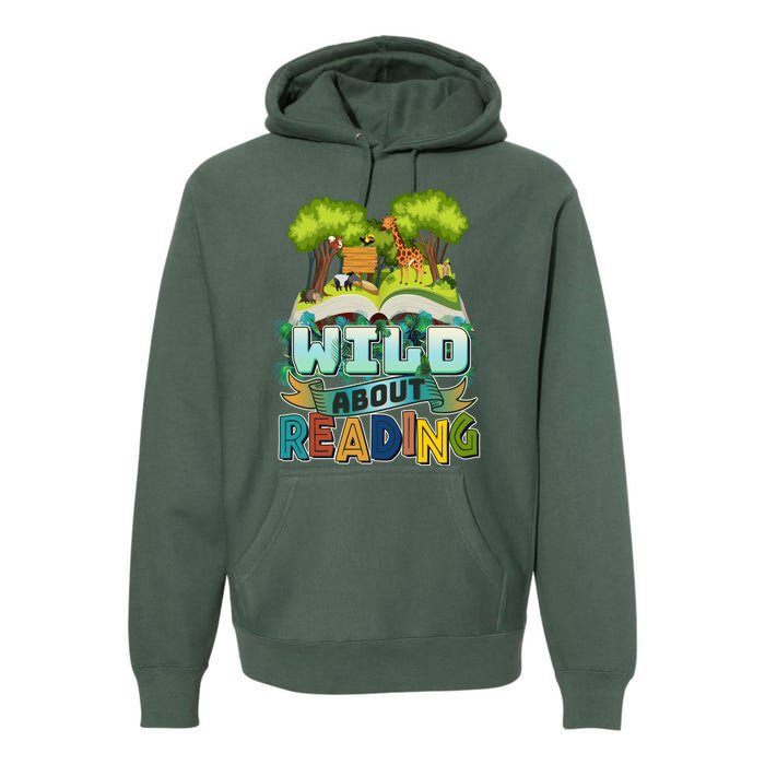 Funny Wild About Reading Book Lover Reading Fan Premium Hoodie