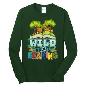 Funny Wild About Reading Book Lover Reading Fan Tall Long Sleeve T-Shirt