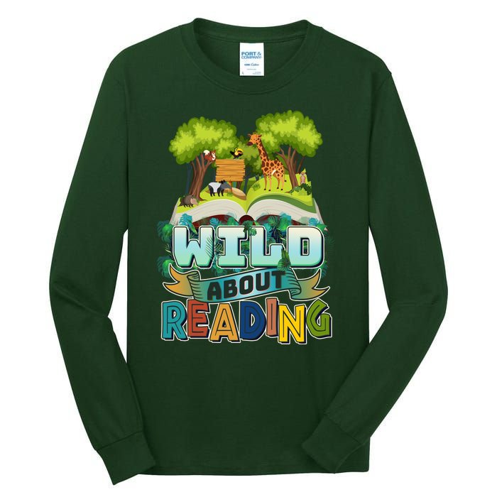 Funny Wild About Reading Book Lover Reading Fan Tall Long Sleeve T-Shirt