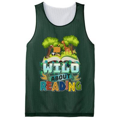 Funny Wild About Reading Book Lover Reading Fan Mesh Reversible Basketball Jersey Tank
