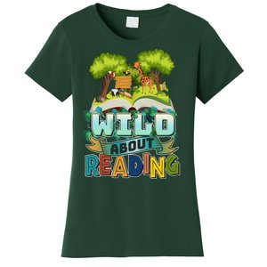 Funny Wild About Reading Book Lover Reading Fan Women's T-Shirt