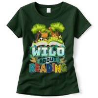 Funny Wild About Reading Book Lover Reading Fan Womens T-Shirt