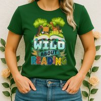 Funny Wild About Reading Book Lover Reading Fan Womens T-Shirt