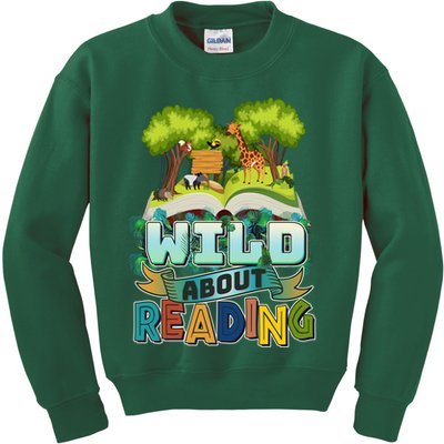 Funny Wild About Reading Book Lover Reading Fan Kids Sweatshirt