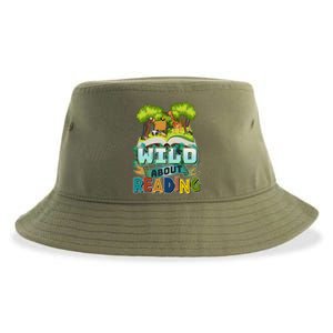 Funny Wild About Reading Book Lover Reading Fan Sustainable Bucket Hat