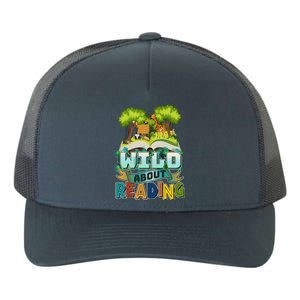 Funny Wild About Reading Book Lover Reading Fan Yupoong Adult 5-Panel Trucker Hat