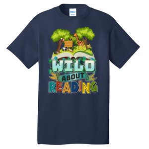 Funny Wild About Reading Book Lover Reading Fan Tall T-Shirt