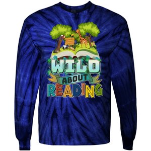 Funny Wild About Reading Book Lover Reading Fan Tie-Dye Long Sleeve Shirt