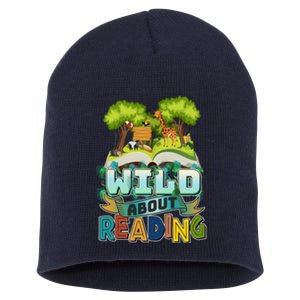 Funny Wild About Reading Book Lover Reading Fan Short Acrylic Beanie