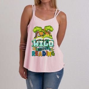 Funny Wild About Reading Book Lover Reading Fan Women's Strappy Tank