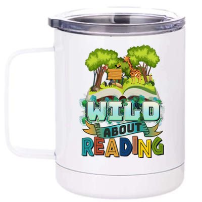 Funny Wild About Reading Book Lover Reading Fan 12 oz Stainless Steel Tumbler Cup