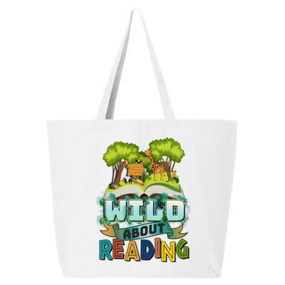 Funny Wild About Reading Book Lover Reading Fan 25L Jumbo Tote