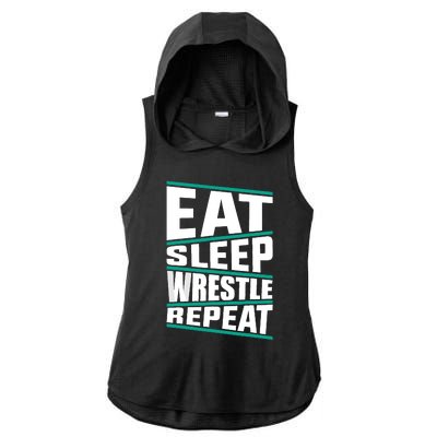 Funny Wrestling Art For Wrestle Athlete Wrestling Ladies PosiCharge Tri-Blend Wicking Draft Hoodie Tank