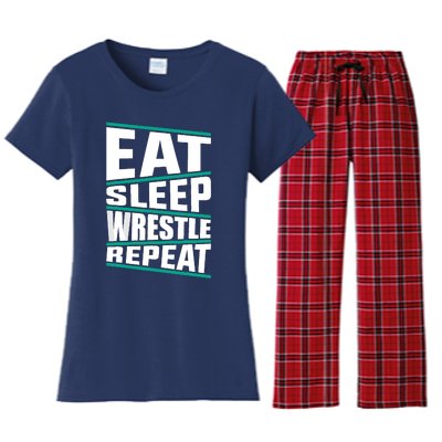 Funny Wrestling Art For Wrestle Athlete Wrestling Women's Flannel Pajama Set