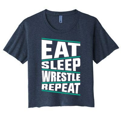 Funny Wrestling Art For Wrestle Athlete Wrestling Women's Crop Top Tee