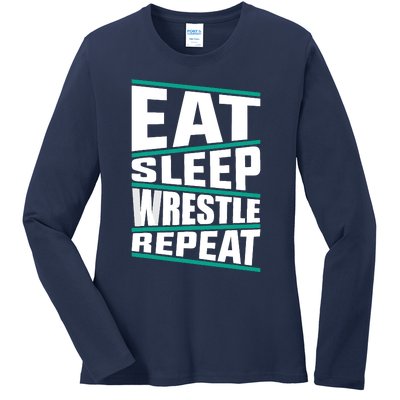 Funny Wrestling Art For Wrestle Athlete Wrestling Ladies Long Sleeve Shirt