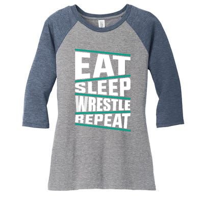 Funny Wrestling Art For Wrestle Athlete Wrestling Women's Tri-Blend 3/4-Sleeve Raglan Shirt