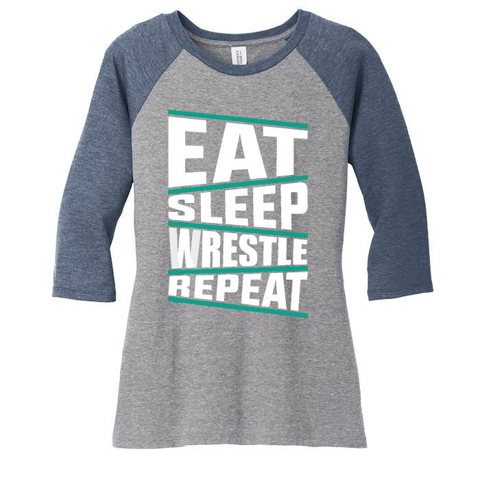 Funny Wrestling Art For Wrestle Athlete Wrestling Women's Tri-Blend 3/4-Sleeve Raglan Shirt