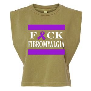 Fibromyalgia Warrior Awareness Purple Ribbon Gift Meaningful Gift Garment-Dyed Women's Muscle Tee