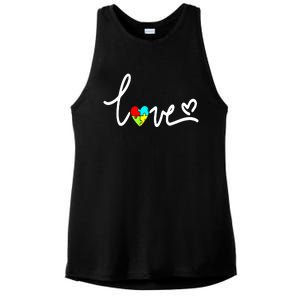 For Women Autism Awareness Plus Size Ladies PosiCharge Tri-Blend Wicking Tank