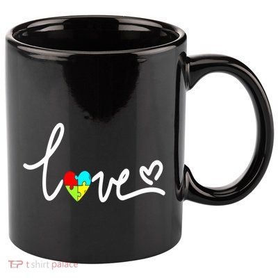 For Women Autism Awareness Plus Size 11oz C Handle Ceramic Mug