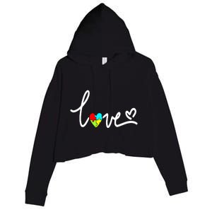 For Women Autism Awareness Plus Size Crop Fleece Hoodie