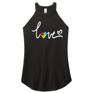 For Women Autism Awareness Plus Size Women's Perfect Tri Rocker Tank