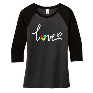 For Women Autism Awareness Plus Size Women's Tri-Blend 3/4-Sleeve Raglan Shirt