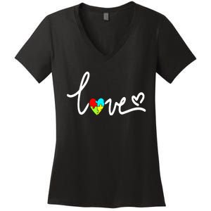 For Women Autism Awareness Plus Size Women's V-Neck T-Shirt