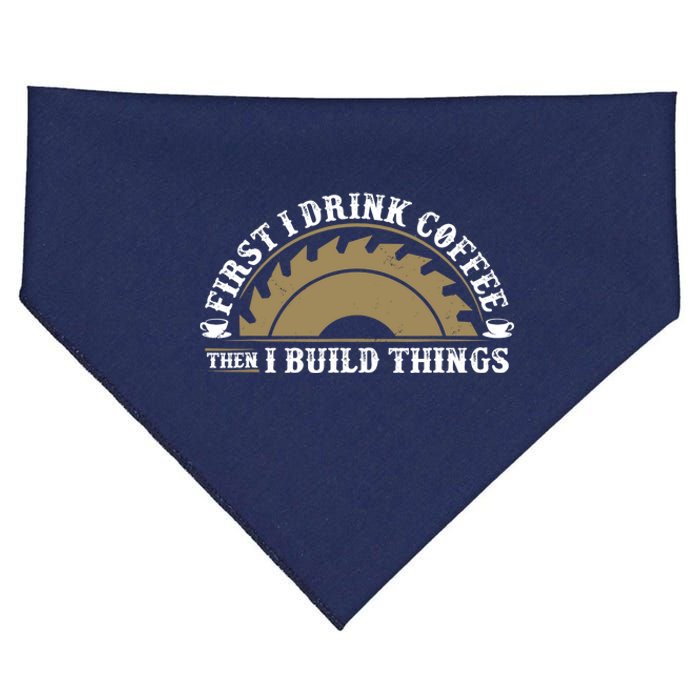 Funny Woodworking And Coffee Graphic Wo And Carpenter USA-Made Doggie Bandana