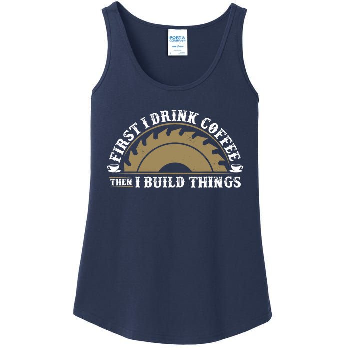 Funny Woodworking And Coffee Graphic Wo And Carpenter Ladies Essential Tank