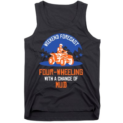 Four-Wheeling With A Chance Of Mud All Terrain Vehicle ATV Premium Tank Top