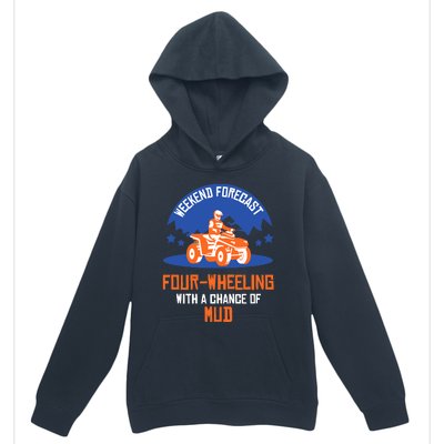 Four-Wheeling With A Chance Of Mud All Terrain Vehicle ATV Premium Urban Pullover Hoodie