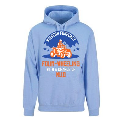 Four-Wheeling With A Chance Of Mud All Terrain Vehicle ATV Premium Unisex Surf Hoodie