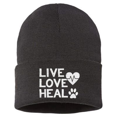 Funny Women And Veterinarian Tech Appreciation Gift Sustainable Knit Beanie