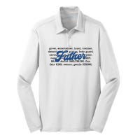 Father Words Art Fathers Day Best Dad Ever Silk Touch Performance Long Sleeve Polo