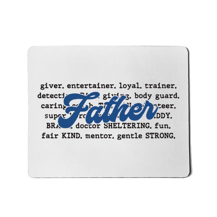 Father Words Art Fathers Day Best Dad Ever Mousepad