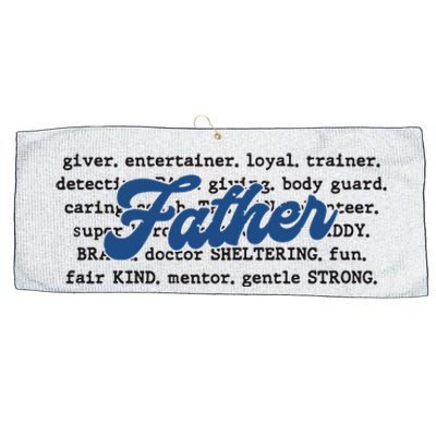 Father Words Art Fathers Day Best Dad Ever Large Microfiber Waffle Golf Towel