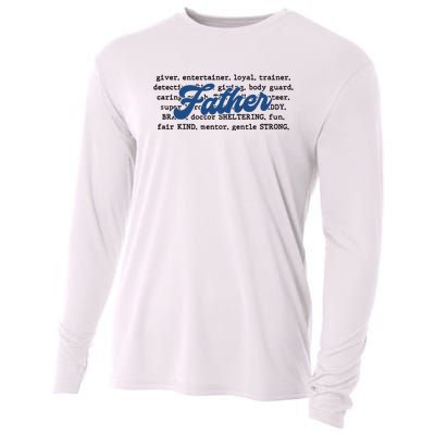 Father Words Art Fathers Day Best Dad Ever Cooling Performance Long Sleeve Crew