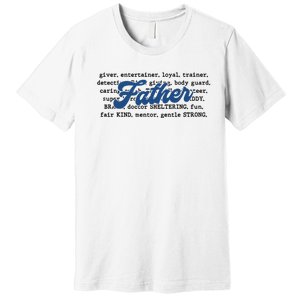 Father Words Art Fathers Day Best Dad Ever Premium T-Shirt