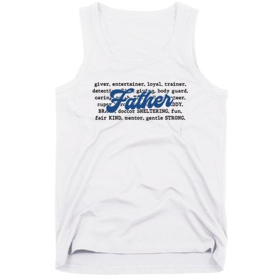 Father Words Art Fathers Day Best Dad Ever Tank Top